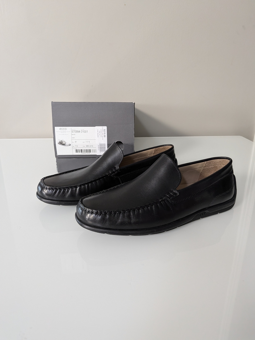 Ecco Men's Leather Moc Toe Loafers